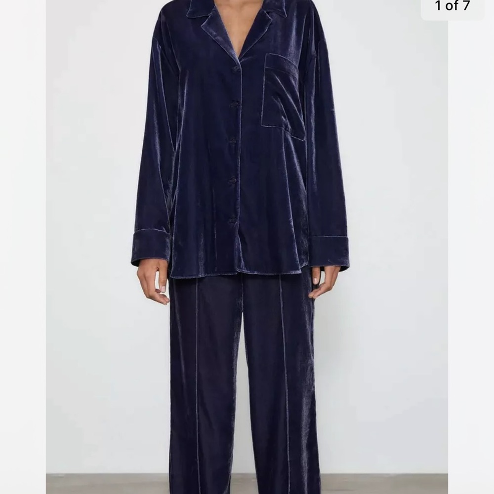 Zara blue velvet set